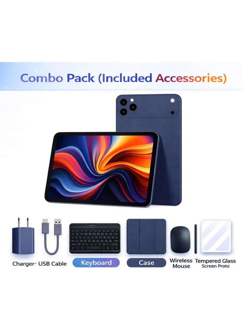 MODIO TAB Modio M47 10.1-Inch Android 15 Tablet, 12GB RAM, 512GB Storage, 10000mAh Battery, Dual SIM, 8MP Front + 20MP Rear Camera, Keyboard & Mouse Bundle – Orange - Image 3