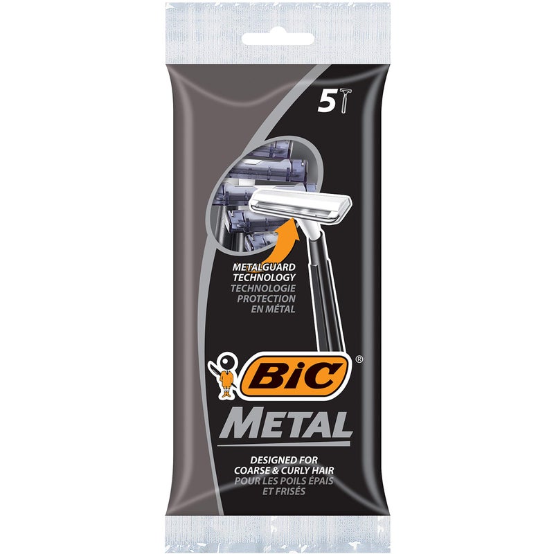 Bic بيك بيك شفرات حلاقة رجالية معدنية للاستخدام مرة واحدة، شفرة واحدة، 30 قطعة (6 عبوات من 5 شفرات)، 30 قطعة - Image 3