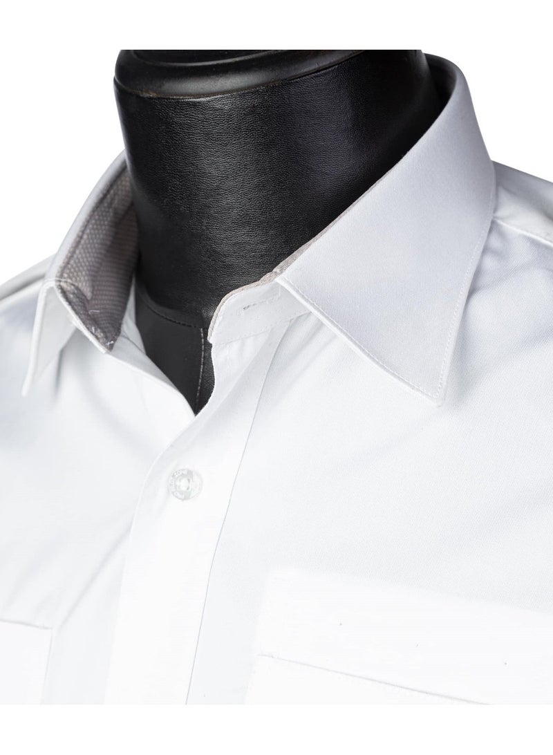 Pro Pilot zone Men’s Long Sleeve Pilot Shirt – American – Waterproof Lycra – White  - Image 3