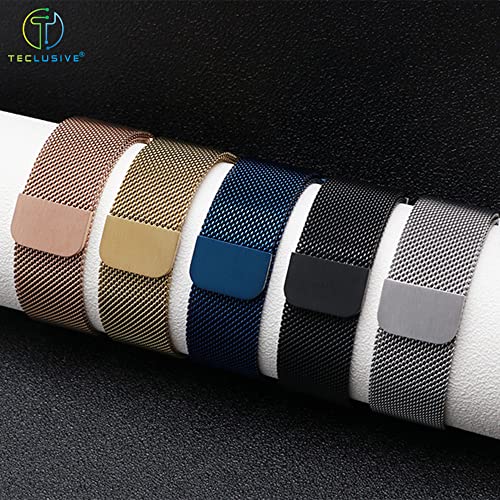 T TECLUSIVE Magnetic Strap Loop Chain 22mm Compatible for Galaxy Watch 3 45mm | Galaxy Watch 46mm | S3 Frontier | Amazfit Stratos GTR | Fossil Explorist | Adjustable Magnetic Metal Band (SIlver) - Image 5