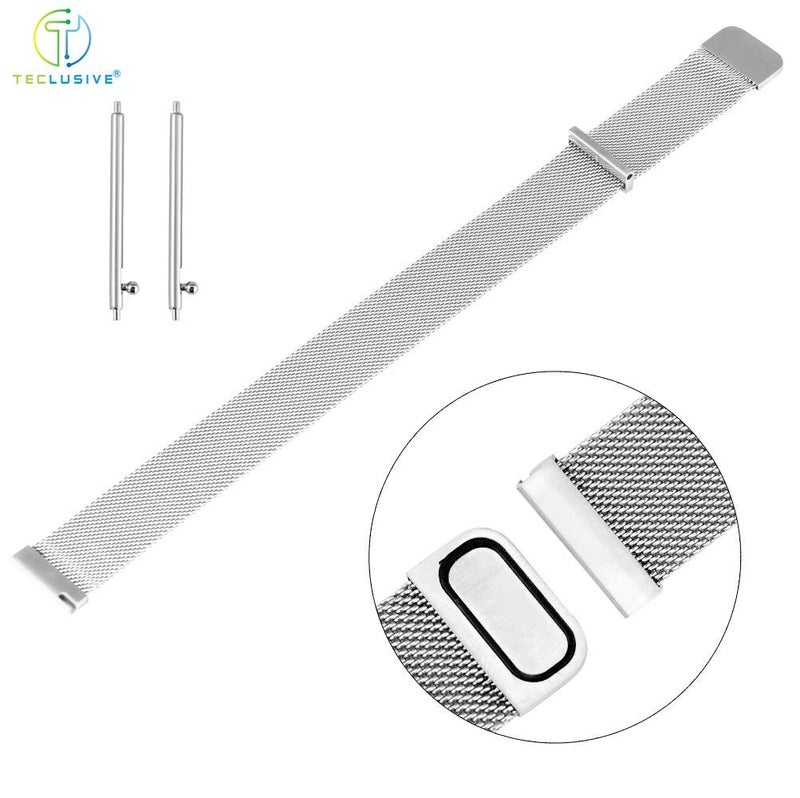 T TECLUSIVE Magnetic Strap Loop Chain 22mm Compatible for Galaxy Watch 3 45mm | Galaxy Watch 46mm | S3 Frontier | Amazfit Stratos GTR | Fossil Explorist | Adjustable Magnetic Metal Band (SIlver) - Image 3