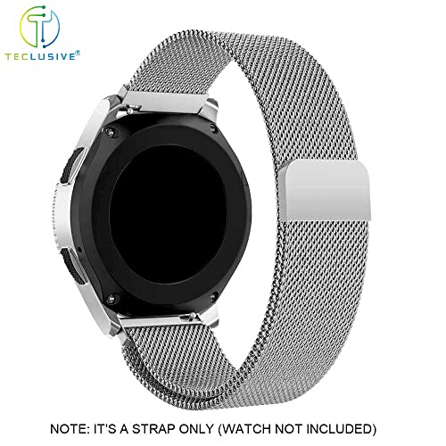 T TECLUSIVE Magnetic Strap Loop Chain 22mm Compatible for Galaxy Watch 3 45mm | Galaxy Watch 46mm | S3 Frontier | Amazfit Stratos GTR | Fossil Explorist | Adjustable Magnetic Metal Band (SIlver) - Image 4