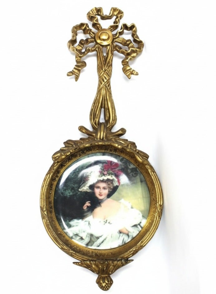 Home decor wall hanging plate in a copper frame