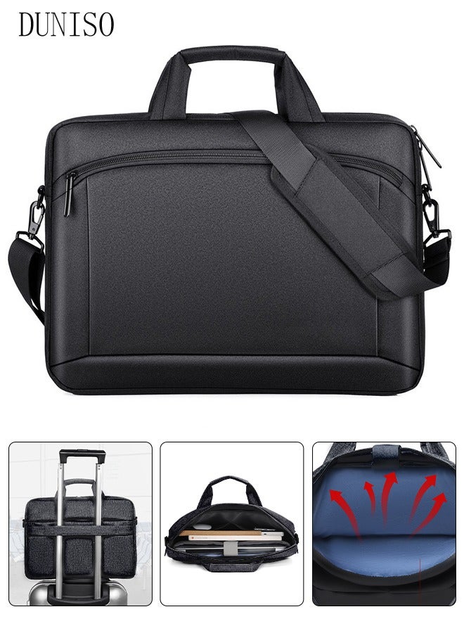 DUNISO 15 Inch Laptop Bag with Multi Compartment Lightweight Laptop Hand Bag Crossbody Bag Travel Business Briefcase Water-Resistant Dust-proof Shoulder Messenger Bag for Men and Women Work Office  - Image 1