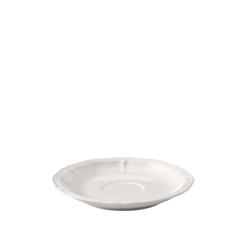 Villeroy & Boch Manoir Coffee/Tea Cup Saucer, Premium Porcelain, Made in Germany, 6 in, Rich, Creamy White - Image 1