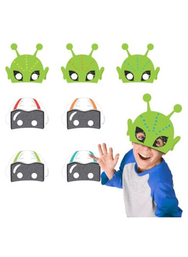 Amscan 8 Piece Blast Off Birthday Paper Masks 6.5x7.5x6.5inch - Image 2