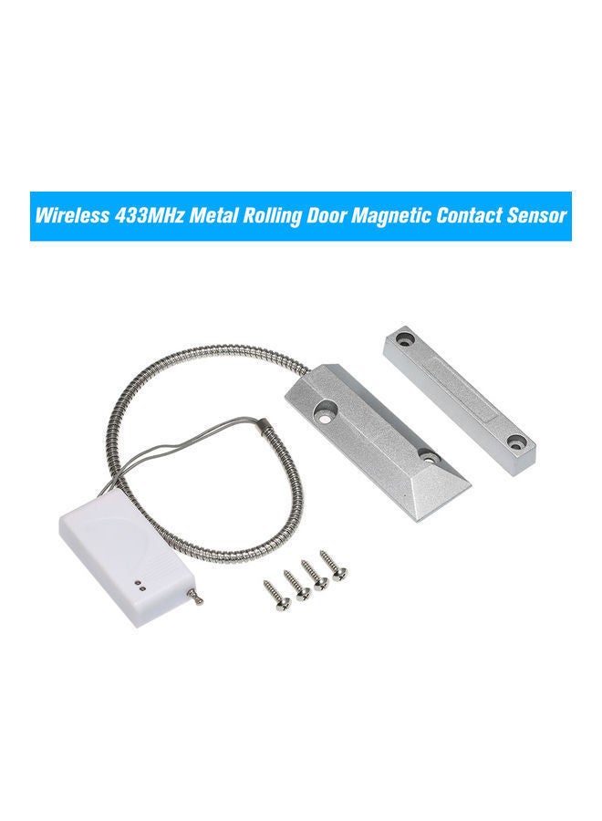 NIBEMINENT Wireless Metal Rolling Door Contact Sensor Silver/White - Image 1