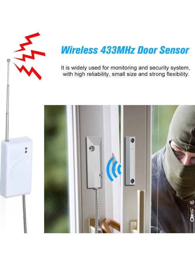 NIBEMINENT Wireless Metal Rolling Door Contact Sensor Silver/White - Image 2