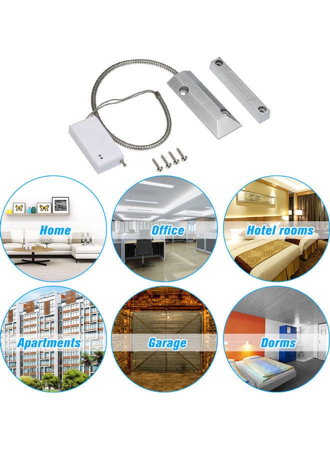 NIBEMINENT Wireless Metal Rolling Door Contact Sensor Silver/White - Image 3