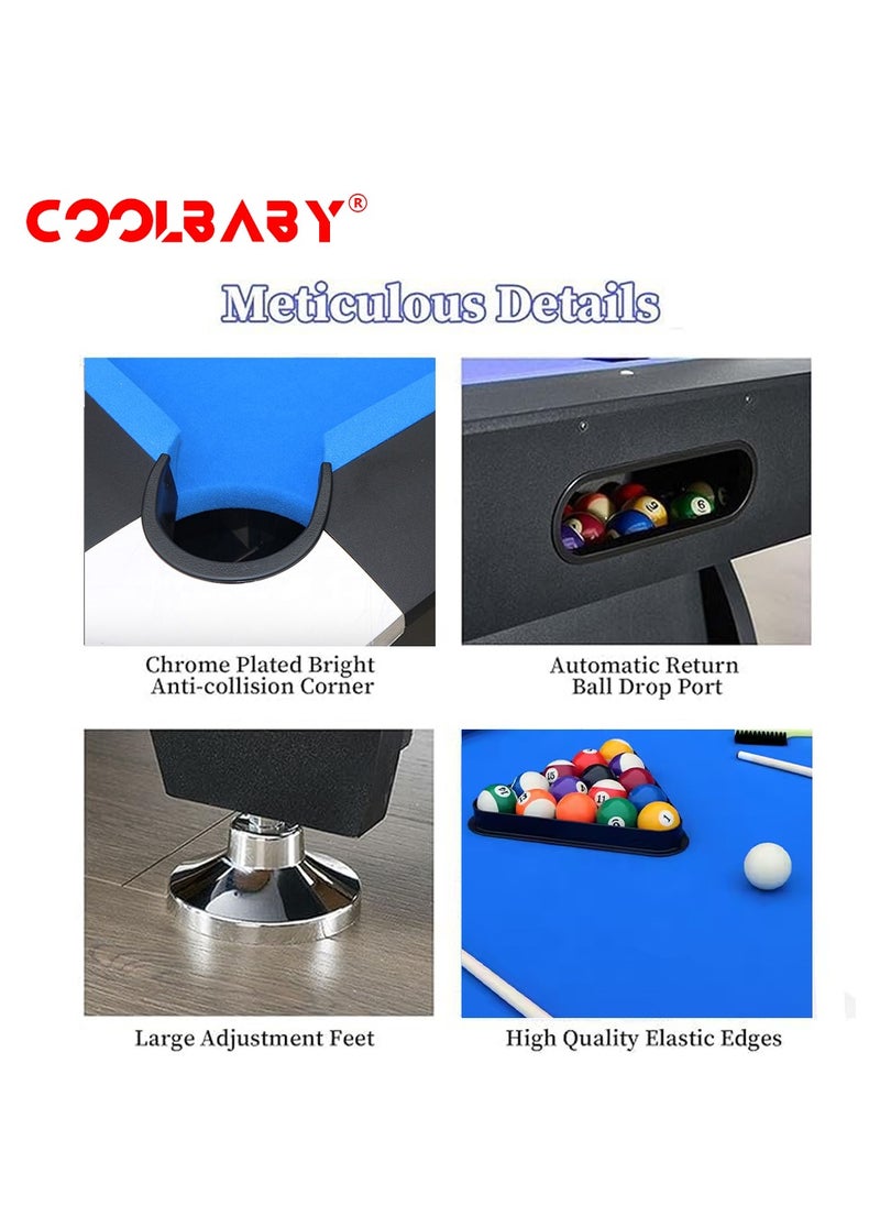 Generic 7ft Auto Ball Return Billiard Pool Table for Club Family Indoor Gym Games Billiards Table - All Accessories Included, Scratch Resistant Luster Long Finish  - Image 2
