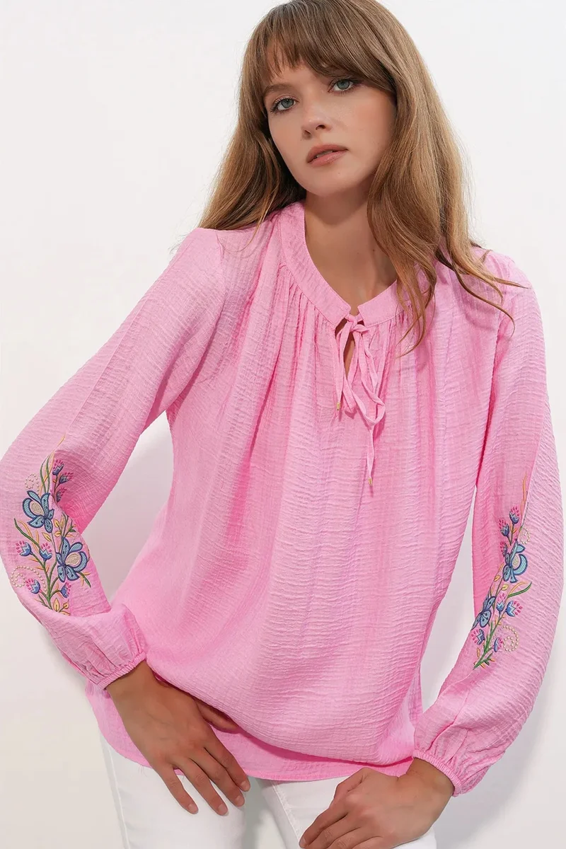 BDART Embroidered Oversized Crepe Blouse