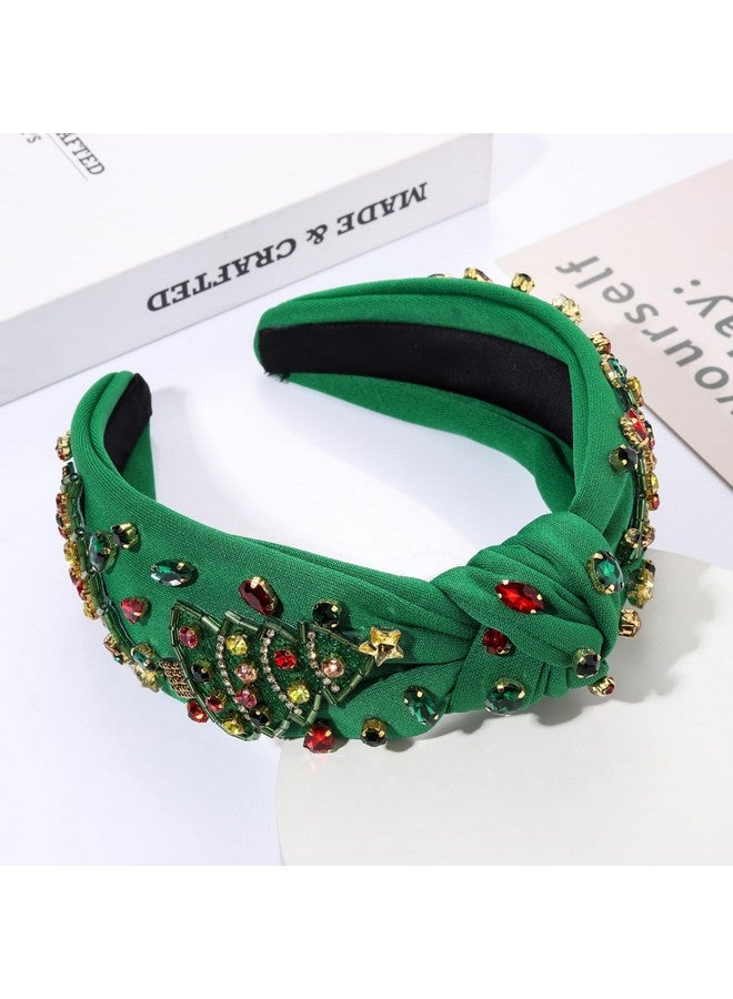 PHALIN Christmas Holiday Headband For Women Christmas Accessories Reindeer Snowflake Candy Cane Knotted Headband (Xmas Tree) - Image 2
