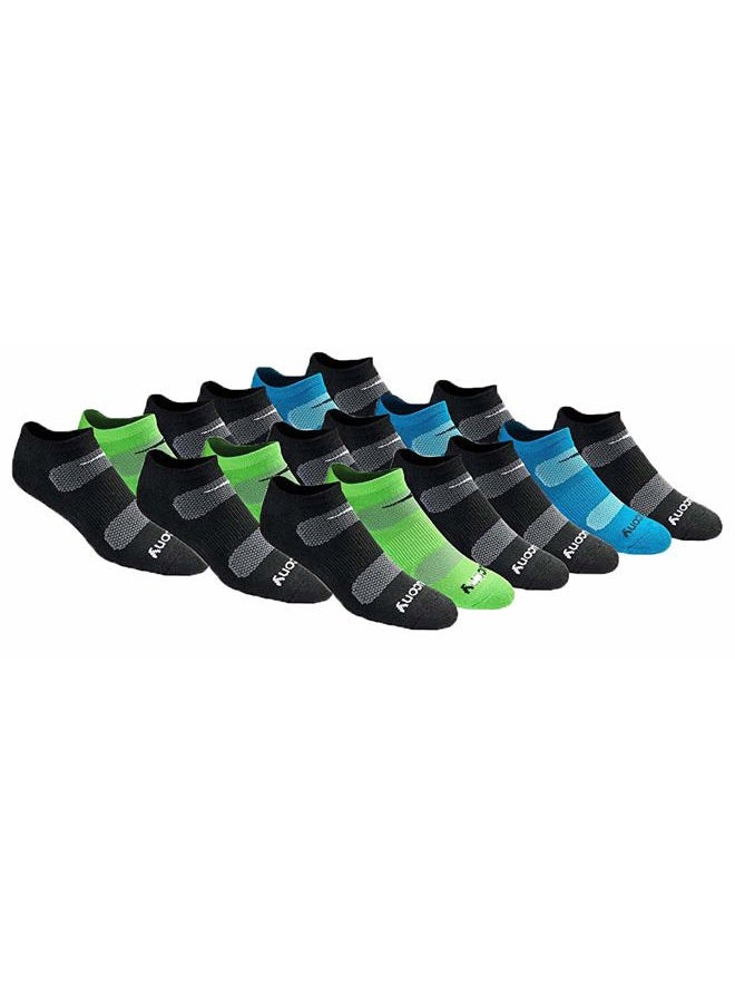 saucony Mens Multi-pack Mesh Ventilating Comfort Fit Performance No-show Socks, Black Fashion (18 Pairs), 8-12 - Image 1