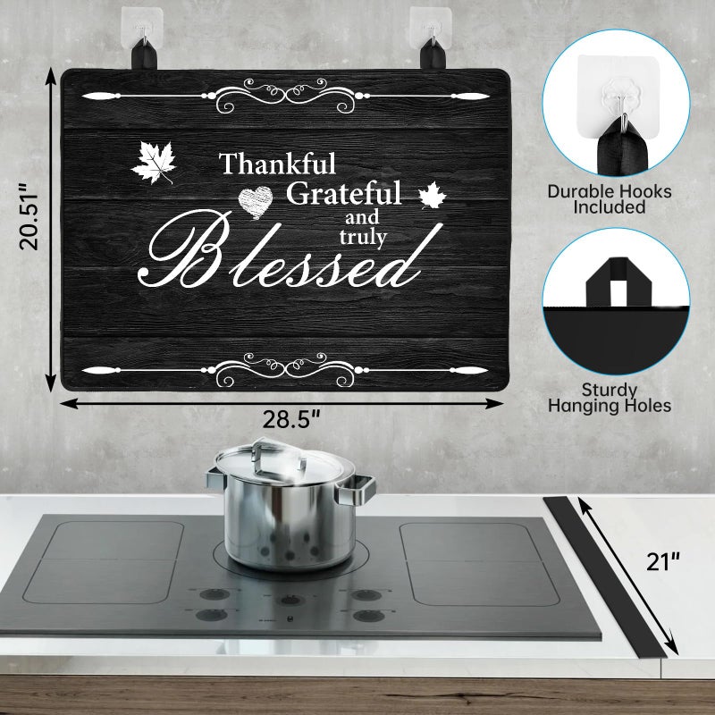 PAHTTO Stove Top Cover for Electric Stove (28.5â€x 20.5â€), Heat Resistant Glass Cooktop Cover, Multipurpose Stove/Counter/Washer Top Protector, Dishwasher Safe Natural Rubber (Thankful) - Image 3