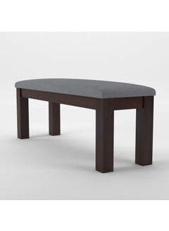 NISHA FURNITURE NISHA FURNITURE Solid Sheesham Wood Bench with Grey Upholstery for Living Room Home Balcony and Outdoor Bench for Sitting Dining Bench Walnut Finish  - Image 3