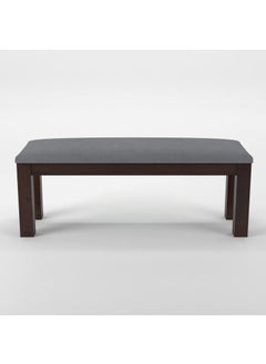 NISHA FURNITURE NISHA FURNITURE Solid Sheesham Wood Bench with Grey Upholstery for Living Room Home Balcony and Outdoor Bench for Sitting Dining Bench Walnut Finish  - Image 4