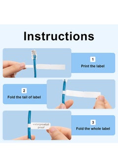 NIIMBOT D11/D110/D101 Label Maker Papers Waterproof Cable Thermal Label Paper for Barcode Printing Self-Adhesive Labeling Tape 12.5*109mm Cable Label Refills for Home Office Circuit Box, White  - Image 4