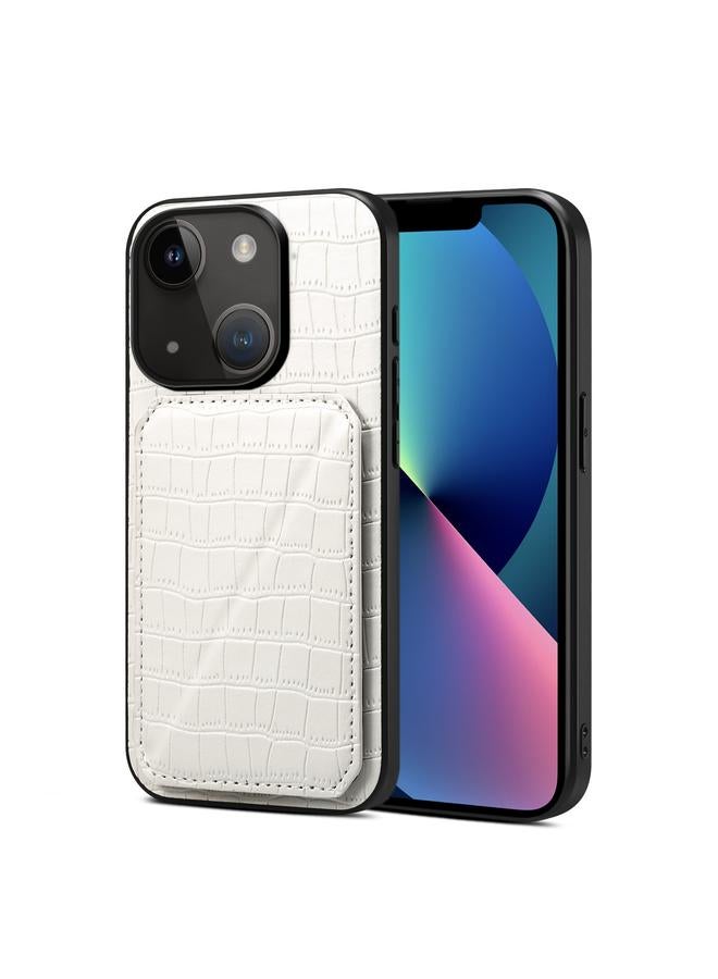 Zaboon Case For iPhone 13 Imitation Crocodile Leather Back Phone Case with Holder - Image 1