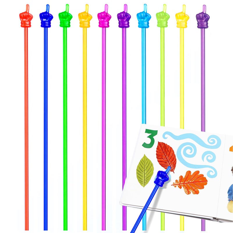 Dumero 10pcs Finger Pointer for Classroom, Reading Pointers for Kids, Hand Pointing Stick, Teaching Finger Class Pointer for Teachers, Classroom Teacher Must Haves Supplies Essentials - Image 1