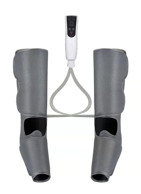 Air Compression Leg Massager with Heat, Simulates Kneading and Stroking of Tissues by Using an Inflatable Garment, Gifts for Women Men (Grey)