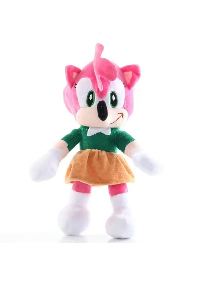 New Super Sonic Mouse Super Sonic Plush Toy Sonic Cartoon Plush Toy Doll Backpack Doll Children's Gift (Pink-26CM) - Image 1