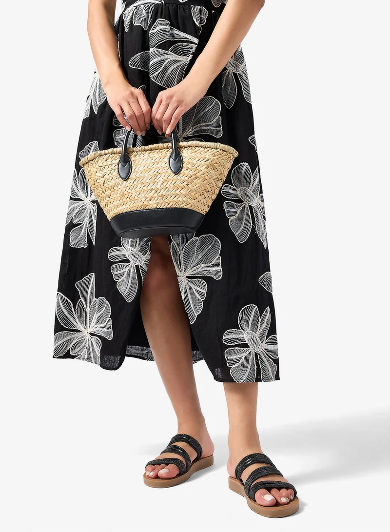 Savannah Collection Black Casual Flat Sandal for Women | Best Price UAE