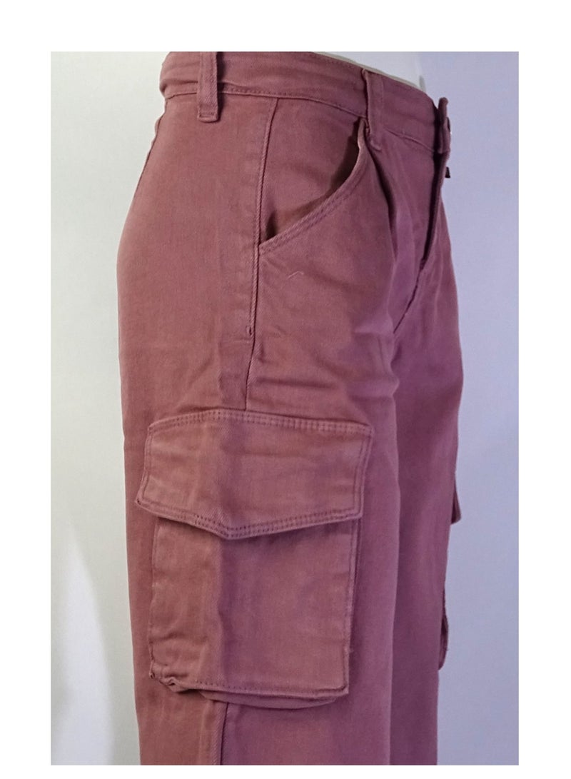 SHELTER "Turkish-made Girls' pants with a buttoned waistband, multiple pockets, and solid colors from the Shelter collection 23022." - Image 5