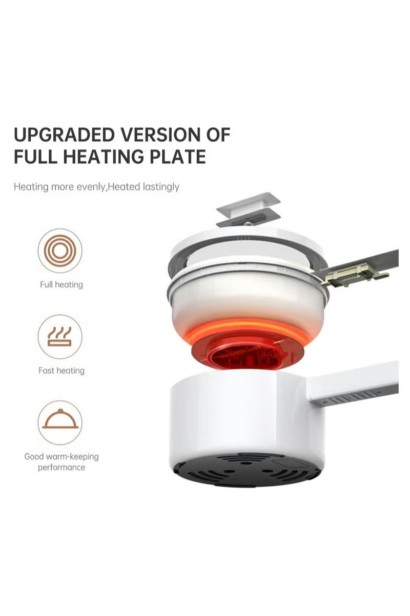 Denx 2L Electric Hot Pot with Steamer & Temperature Control, Non-Stick Electric Cooker , Electric Skillet, Frying Pan, Electric Saucepan, for Noodles, Egg, Steak, Oatmeal - Image 5