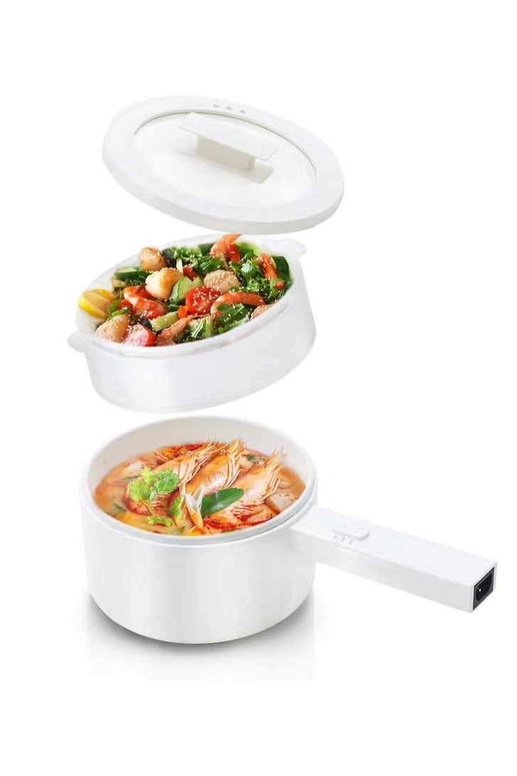 Denx 2L Electric Hot Pot with Steamer & Temperature Control, Non-Stick Electric Cooker , Electric Skillet, Frying Pan, Electric Saucepan, for Noodles, Egg, Steak, Oatmeal - Image 3