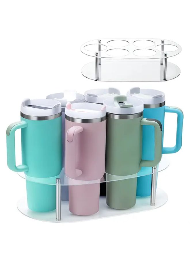 Acrylic 40 Oz Tumbler Holder With Handle Slot Transparent 1 Set - Image 4