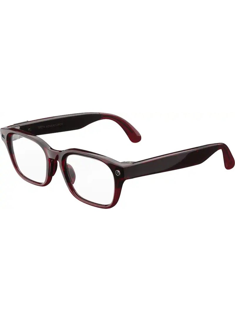 Meta 155 mAh Meta Adventurer - Smart AI glasses for Women, Men—Meta AI, 12MP Camera, Live Translate — Transitions Ruby Lenses - Merlot - Size: Standard Merlot - Image 1