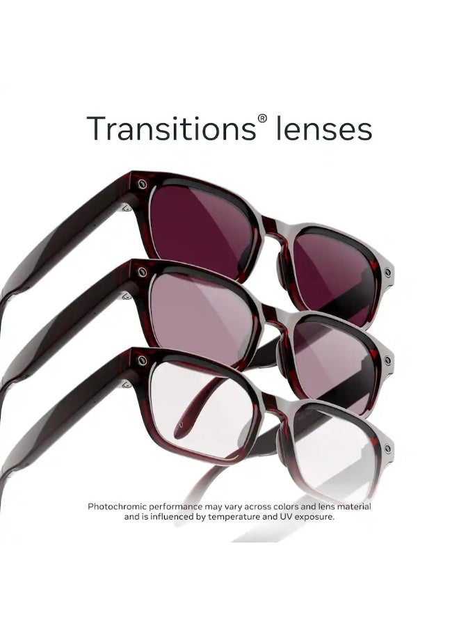 Meta 155 mAh Meta Adventurer - Smart AI glasses for Women, Men—Meta AI, 12MP Camera, Live Translate — Transitions Ruby Lenses - Merlot - Size: Standard Merlot - Image 5