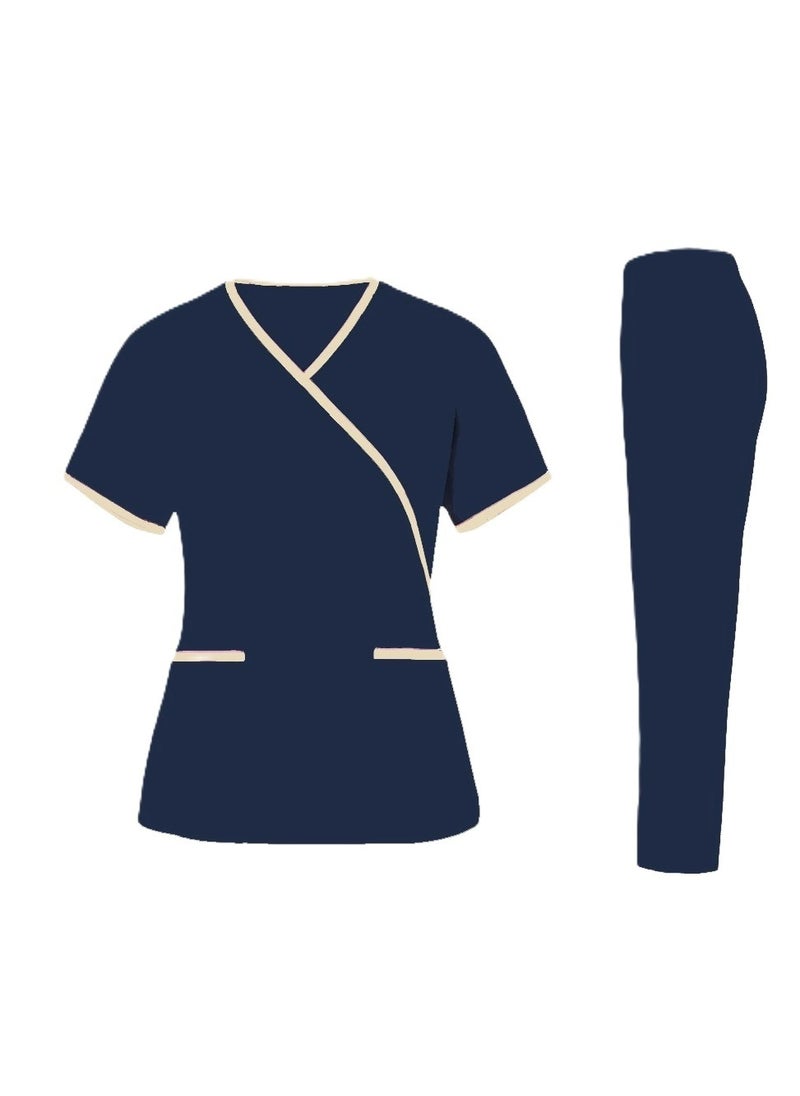 Exquisite Scrub Set Uniform for Women, Beautician, Housemaid, Nurse with Piping - pzsku/ZBEF2F130C10E4BC80042Z/45/_/1721301746/557e4f38-c005-4f39-af11-f386f0019d1a
