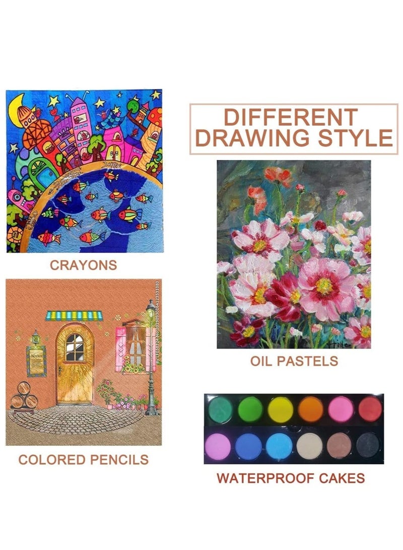 CAYGA 150 Art Supplies, Deluxe Colouring Art Set,Easy to Carry, Non Toxic, Great Gift for Kids, Ideal Gift for Beginners and Kids Aged 3+ Pink - Image 5