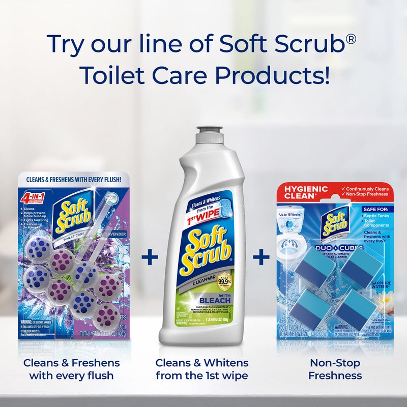 Soft Scrub منظف مرحاض سافتي سكراب 4 في 1 معلق على الحافة، لافندر، 2 عدد - Image 5