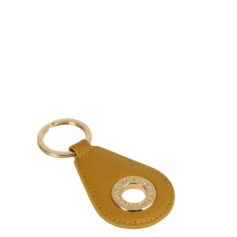 Da Milano Mustard Franzy Leather Key Chain - Mustard  | Best Price UAE