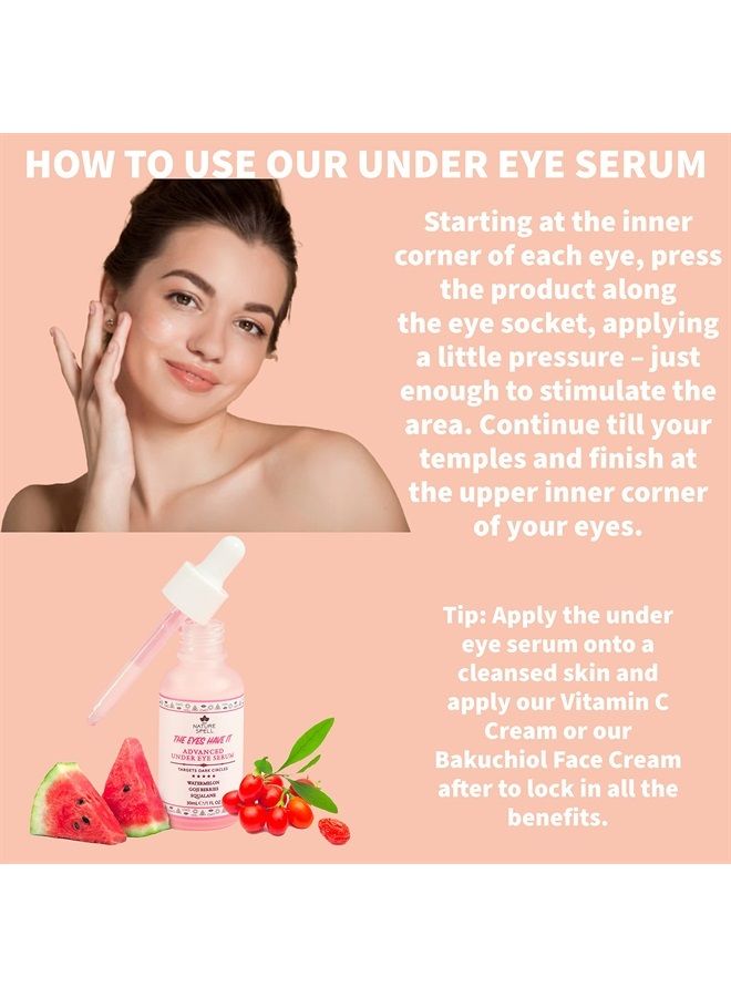 Nature Spell Advanced Under Eye Serum with Watermelon & Goji Berries 1 Fl Oz– Targets Dark Circles, Puffiness & Eyebags – Anti Wrinkle Under Eye Cream - 100% Vegan – Made in the UK - Image 4