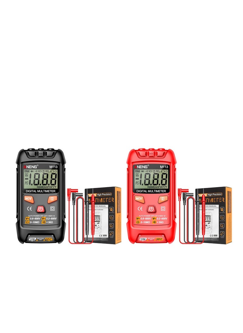 Digital Multimeter M113 with Auto Data Retention, Voltage and Resistance Testing, NCV Function, On/Off Beeps, and Auto Off Feature - 1999 Count Voltage Tester.