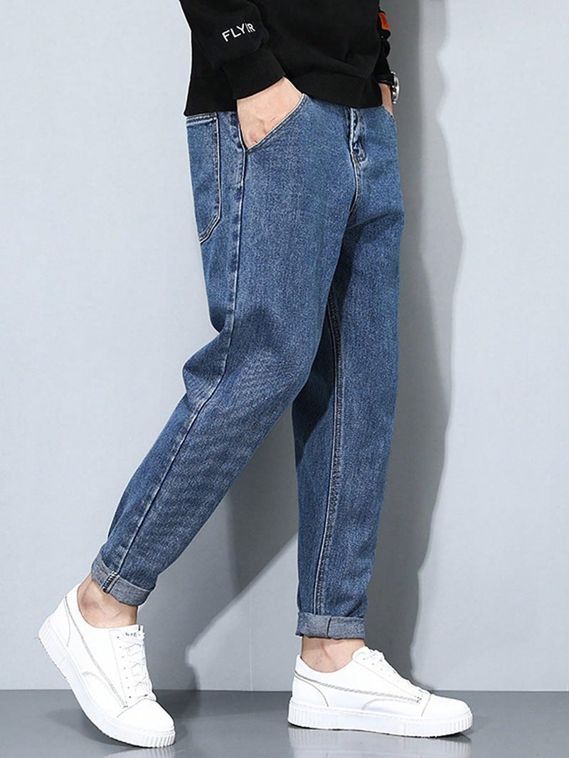 Ben Martin Men's Tapered Fit Jeans || Carrot Fit Jean's for Men || Relax Fit Denim for Man || High Rise Stretchable Casual Jean:s || Narrow Bottom Jean s for Men:s || Dark Blue Jeans for Men-s, 28 - Image 2