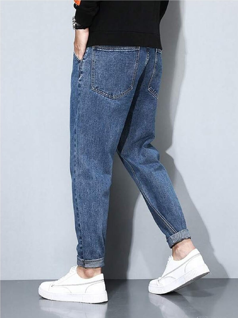 Ben Martin Men's Tapered Fit Jeans || Carrot Fit Jean's for Men || Relax Fit Denim for Man || High Rise Stretchable Casual Jean:s || Narrow Bottom Jean s for Men:s || Dark Blue Jeans for Men-s, 28 - Image 3