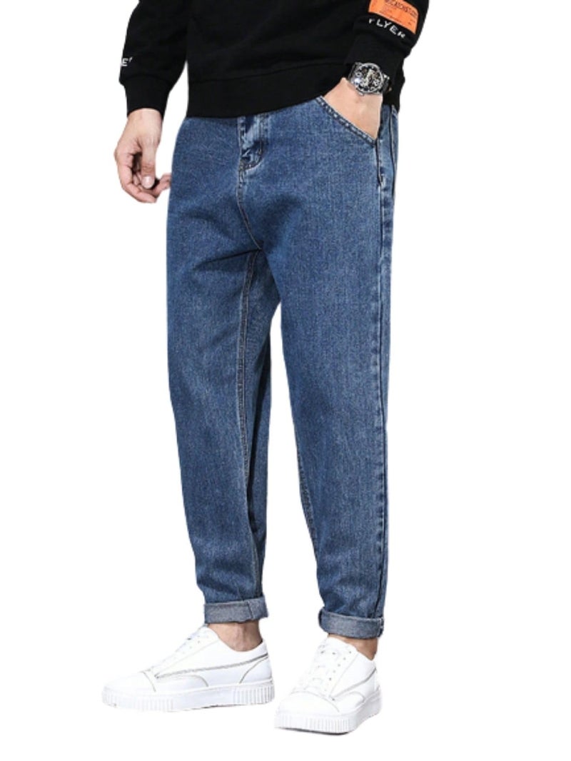 Ben Martin Men's Tapered Fit Jeans || Carrot Fit Jean's for Men || Relax Fit Denim for Man || High Rise Stretchable Casual Jean:s || Narrow Bottom Jean s for Men:s || Dark Blue Jeans for Men-s, 28 - Image 1