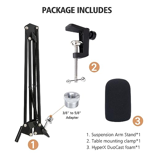 SUNMON HyperX DuoCast Boom Arm - HyperX Microphone Arm Compatible with HyperX DuoCast, Mic Arm with Microphone Cover, Improve Sound Quality, Microphone Arm for DuoCast by SUNMON - Image 5
