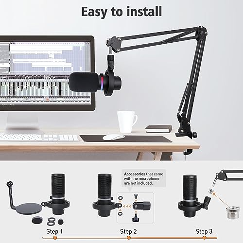 SUNMON HyperX DuoCast Boom Arm - HyperX Microphone Arm Compatible with HyperX DuoCast, Mic Arm with Microphone Cover, Improve Sound Quality, Microphone Arm for DuoCast by SUNMON - Image 2
