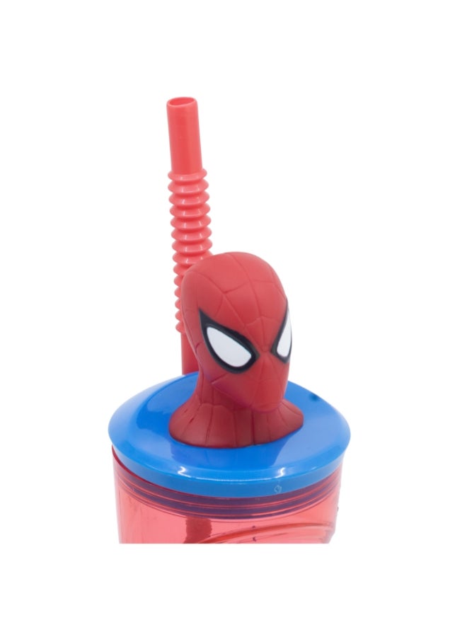 STOR The Amazing Spiderman 3D Figurine Drinking Tumbler with Straw Red and Blue 360 ml 83566 - Image 4