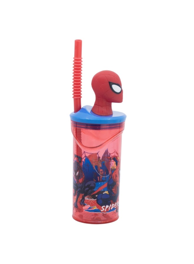 STOR The Amazing Spiderman 3D Figurine Drinking Tumbler with Straw Red and Blue 360 ml 83566 - Image 3