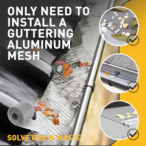 EUSTREER Aluminum Gutter Guard 5 Inch x 50 Feet Roll, Aluminum Leaf Filter Gutter Protection, Leaf Guard Protects from Branches, Leaves, Debris, Easy Install, Does Not Rust - Image 4