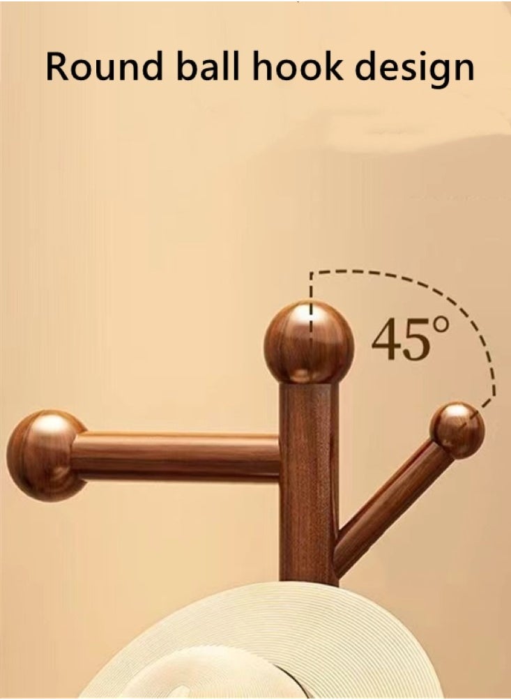 كوتيس حامل ملابس قائم من قطعة واحدة، منظم ملابس وشماعة ملابس ومعاطف، خشب بني، 40×185 سم  - Image 3