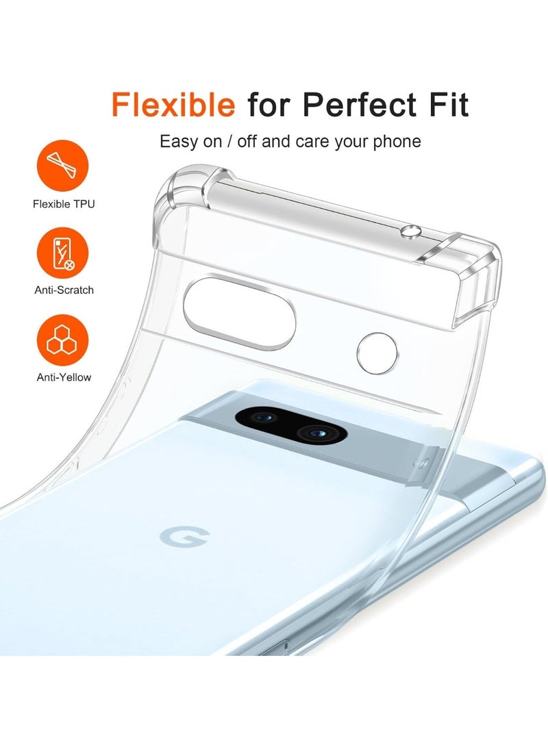 Clear Shockproof Case Compatible with Google Pixel 7A - Image 2