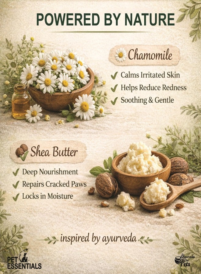 Pet Essentials Chamomile & Shea Paw Balm 50g | Paw Moisturizer for Dogs | Soothes Dry & Cracked Paws | 100% Natural & Ayurvedic | Chemical-Free & Cruelty-Free | Shea Butter & Vitamin E - Image 3