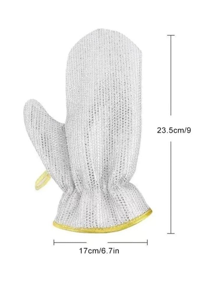 Generic 2pcs Wire Scouring Pad Replacement Gloves - Multicolor - Dishwashing Gloves - Wire Scouring Pad for Dishwashing and Kitchen Cleaning, Heat Insulated Waterproof Reusable Dishwashing Cleaning Tool, Skin Friendly Kitchen Gloves for Wiping Pots - Multipurpose Wet and Dry Wire Dishwashing Gloves, Non-Scratch Household Cleaning Gloves for Tableware Cleaning, Reusable Cleaning Gloves for Utensils - Steel Wire Scouring Pad Heat Insulated Kitchen Cleaning Gloves, Industrial Decontamination Tool - Innovative Alternative to Traditional Wire Scouring Pad (2 Pack) - Wire Scouring Pad Replacement  - Image 4